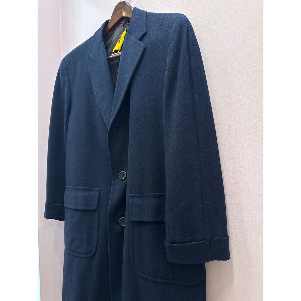 Vintage Georgian Covert Chester Barrie Savile Row 100% Wool Overcoat - Size 40R